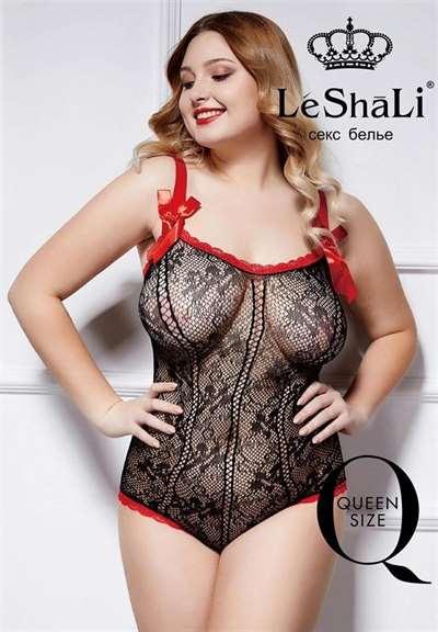 Эротическое боди с атласными бантами размер XXL