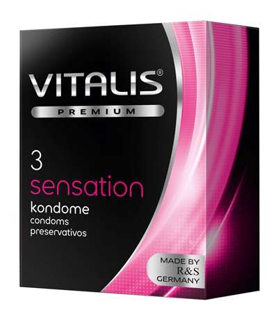Презервативы с пупырышками и кольцами VITALIS PREMIUM sensation - 3 шт. - фото 388348