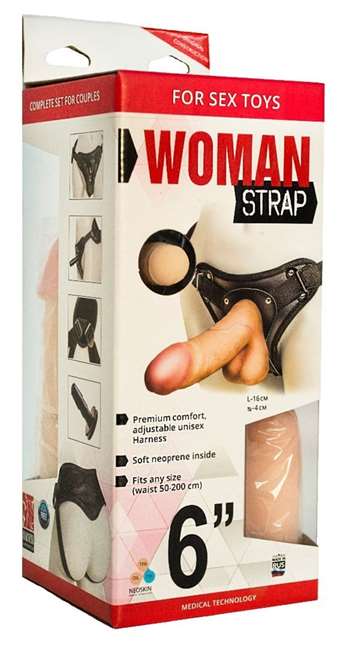 Женский страпон с двумя насадками 831403