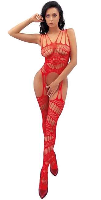 Сексуальный боди-комбинезон с бретельками Agata RED OS