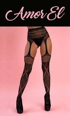 Чулки с поясом из мягкой эластичной сетчатой ткани OS