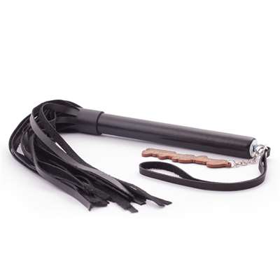 ПЛЕТЬ ИНДИГО ИЗ НАТУРАЛЬНОЙ КОЖИ С ЧЕРНОЙ РУЧКОЙ