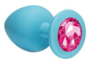 Анальная пробка Emotions Cutie Large Turquoise pink crystal 4013-03Lola