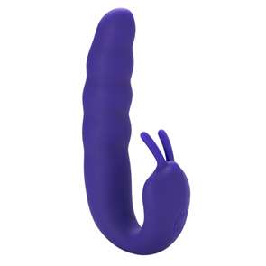 Фиолетовый вибратор Ribbed Dual Stimulator