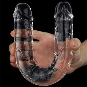 Прозрачный двусторонний фаллоимитатор Flawless Clear Double Dildo - 30 см