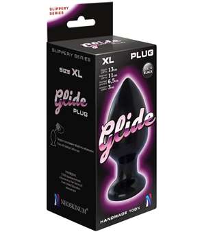 Черный анальный плаг Glide XL 420903