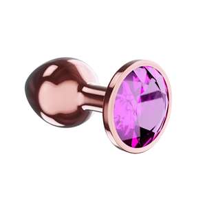 Пробка цвета розового золота с лиловым кристаллом Diamond Quartz Shine L