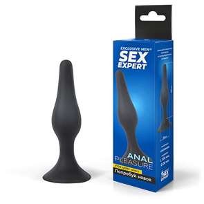 Чёрная анальная втулка Sex Expert - 10 см.
