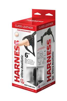 Насадка-фаллоимитатор на кожаных трусиках Harness Ultra Realistic 6