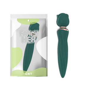Двусторнний перезаряжаемый вибратор "Rose"-green