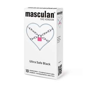 ПРЕЗЕРВАТИВЫ MASCULAN 4 ULTRA SAFE BLACK №10 (УЛЬТРАПРОЧНЫЕ) 10 штук