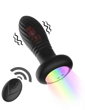 Светящаяся анальная пробка с возвратно-поступательной функцией