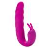 Розовый вибратор Ribbed Dual Stimulator - 17 см.