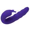 Вибратор Ribbed Dual Stimulator with Rolling Ball - 17 см. - фото 416992