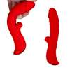 Красный вибромассажер 5" Silicone Wild Passion - 19,1 см.