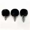 Анальная пробка Metal Anal Fluffly Twist Plug S Black